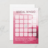 高級ピンクビーチテーマ5x5ブライダルビンゴカード (正面/裏面)
