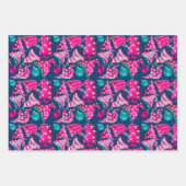 高級ピンクフェイクグリッター格言帽子クリスマス ラッピングペーパーシート (正面)