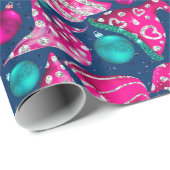 高級ピンクフェイクグリッター格言帽子クリスマス ラッピングペーパー (ロールコーナー)