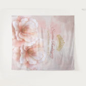 高級ピンクフローラキンセアニェラ写真背景 タペストリー (正面(横))