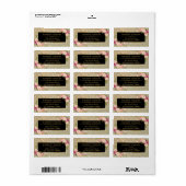 高級ピンクフローラ金ゴールドきらめくグリッター結婚ズ ラベル (フルシート)