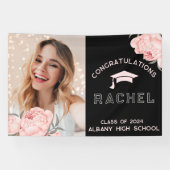 高級ピンクフローラ院卒業式パーティー 横断幕 (横)