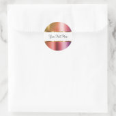 高級ピンクローズ金ゴールドカスタムステッカーラベル ラウンドシール (バッグ)