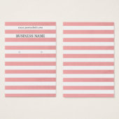 高級ピンク色のストライプイヤリングディスプレイカード (正面&裏面)