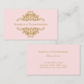 高級ピンク金ゴールド飾華美枠 名刺 (正面/裏面)