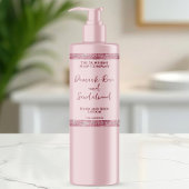 高級ピンク&ピンクグリッター化粧品ボトルラベル 長方形シール