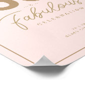 高級ピンク&金ゴールド50&素晴らしい誕生日パーティー ポスター (角)