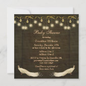 高級ピーコック·ニュートラル·クリスマス·ベビー·シャワー 招待状 (裏面)