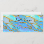 高級フェイクオパール石金ゴールドギフト証明書カード 招待状 (正面)