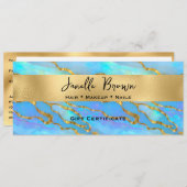 高級フェイクオパール石金ゴールドギフト証明書カード 招待状 (正面/裏面)