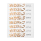 高級フェイクゴールドフォイル結婚フローラモダン ラップアラウンドラベル (シート)