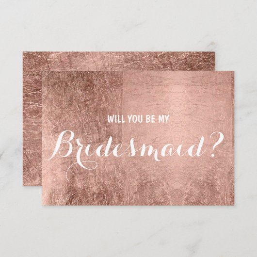 高級フェイクバラ金ゴールドの葉は私の花嫁になる 招待状 (正面/裏面)