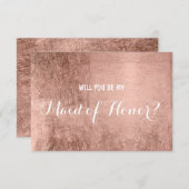 高級フェイクバラ金ゴールドリーフは私のメイド・オブ・オーナー(花嫁付き添い人) 招待状 (正面/裏面)