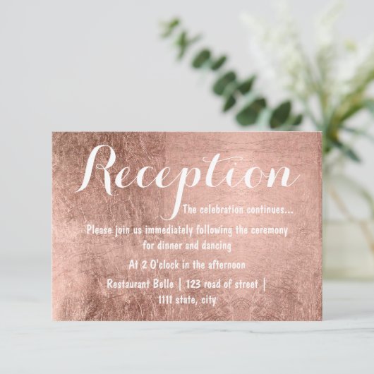 高級フェイクバラ金ゴールドリーフウェディングレセプション エンクロージャーカード (スタンド正面)