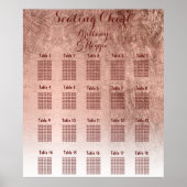 高級フェイクバラ金ゴールドリーフテーブルの座席表18 ポスター (正面)