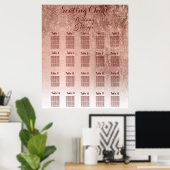 高級フェイクバラ金ゴールドリーフテーブルの座席表18 ポスター (ホームオフィス)