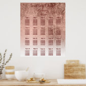 高級フェイクバラ金ゴールドリーフテーブルの座席表18 ポスター (キッチン)