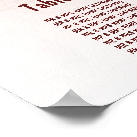 高級フェイクバラ金ゴールドリーフテーブルの座席表18 ポスター (角)