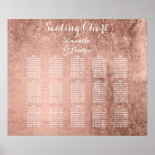 高級フェイクバラ金ゴールドリーフテーブルの座席表 ポスター (正面)