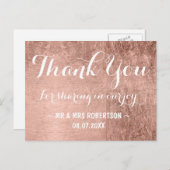 高級フェイクバラ金ゴールドリーフ感謝していユー ポストカード (正面/裏面)