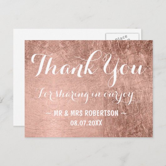 高級フェイクバラ金ゴールドリーフ感謝していユー ポストカード (正面/裏面)