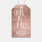 高級フェイクバラ金ゴールドリーフ結婚サンキュー ギフトタグ (正面)