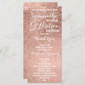 高級フェイクバラ金ゴールドリーフ結婚式 プログラム (正面/裏面)