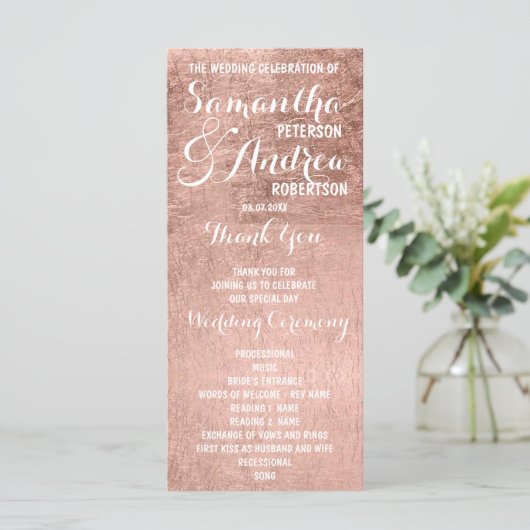 高級フェイクバラ金ゴールドリーフ結婚式 プログラム (スタンド正面)