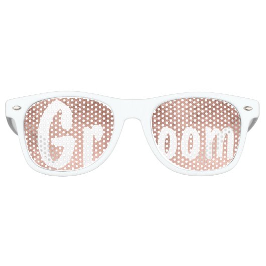 高級フェイクバラ金ゴールド結婚リーフズグルーム レトロサングラス (正面)