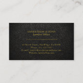 高級フェイクブラックラザー金ゴールド 名刺 (裏面)