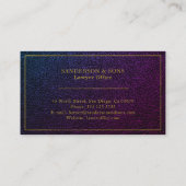 高級フェイク紫色の革金ゴールドフレーム弁護士 名刺 (裏面)