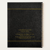 高級フェイク金ゴールドとブラックレザー弁護士弁護士 プランナー手帳 (裏面)