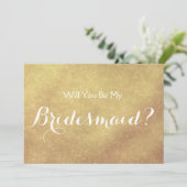 高級フェイク金ゴールドの葉っぱが私の花嫁の付き添いになる 招待状 (スタンド正面)