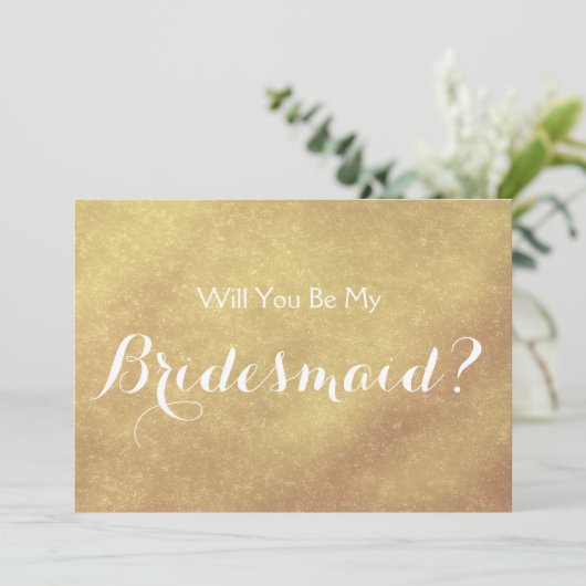 高級フェイク金ゴールドの葉っぱが私の花嫁の付き添いになる 招待状 (スタンド正面)