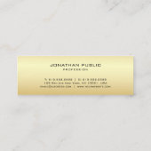 高級フェイク金ゴールドエレガントプロフェッショナルテンプレート スキニー名刺 (裏面)
