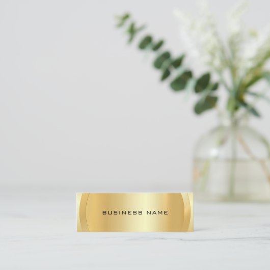 高級フェイク金ゴールドエレガントプロフェッショナルテンプレート スキニー名刺 (スタンド正面)