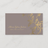 高級フェイク金ゴールドホイルほこりっぽい紫美しいサロン 名刺 (正面)