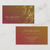 高級フェイク金ゴールドホイルエレガントテラコッタ 名刺 (正面/裏面)