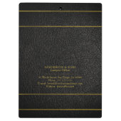 高級フェイク金ゴールド及びブラックレザー法律事務所 クリップボード (裏面)