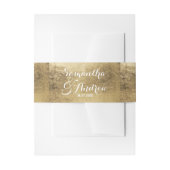 高級フェイク金ゴールド結婚リーフ 招待状ベリーバンド (正面例)