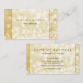 高級フェイク金ゴールド《写真》ぼけ味スパークルヘアと美しい 名刺 (正面/裏面)