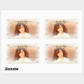 高級フェイク金箔紙吹雪卒業写真 長方形シール (シート)