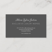 高級フェイク銀箔ダークグレーエレガント 名刺 (裏面)