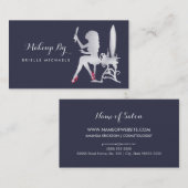 高級フェイク銀色女性メイクアップアーティスト赤い靴 名刺 (正面/裏面)