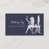 高級フェイク銀色女性メイクアップアーティスト赤い靴 名刺 (正面)