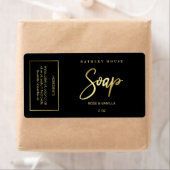 高級フォイルブラックおよび金ゴールド石鹸の包装ラベル ラベル (インサイチュ)