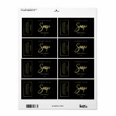 高級フォイルブラックおよび金ゴールド石鹸の包装ラベル ラベル (フルシート)