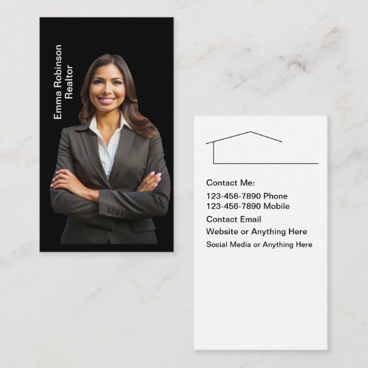 高級フォトエステート実在ククラスの名刺 名刺 (正面/裏面)