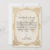 高級フォーマルエレガント金ゴールド結婚ズ サンキューカード (正面)