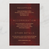 高級フォーマルブルゴーニュ金ゴールド結婚ゲスト詳細 エンクロージャーカード (正面)